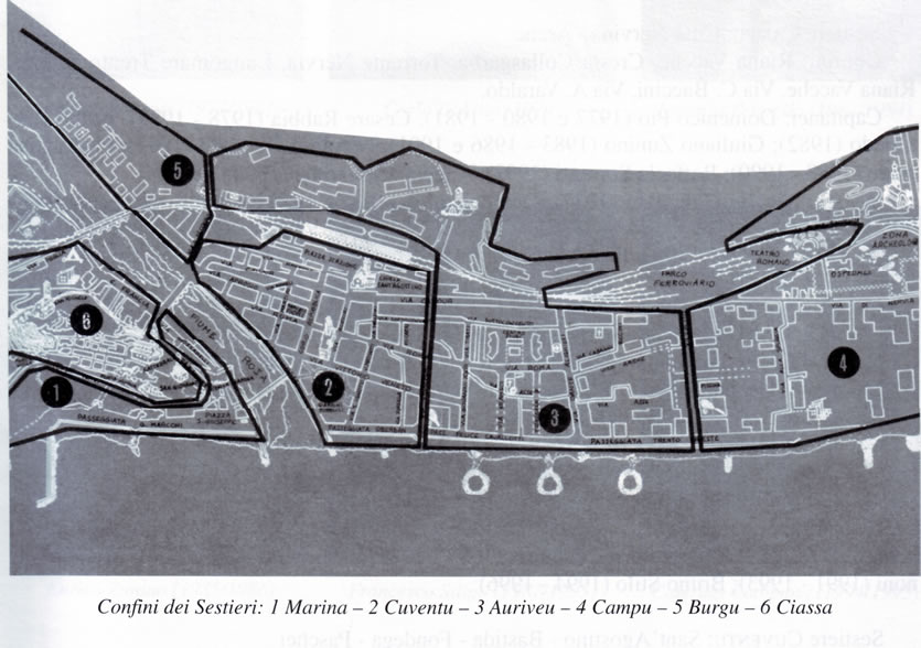 Ventimiglia - confini territoriali dei Sestieri